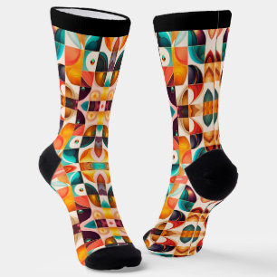 Quadrate Abstrakte Retro-Kollektion Socken