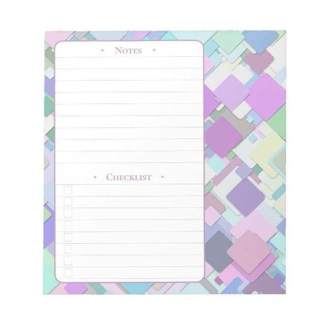 Quadrate | Daily Notes and Checklist Notepad Notizblock (Vorderseite)