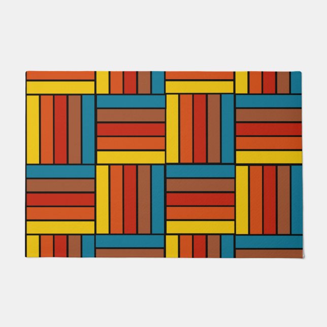 Quadrate der 70er Jahre Fußmatte (Vorderseite)
