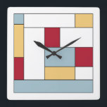 Quadrate des roten, gelben Farbblocks Mitte des Ja Quadratische Wanduhr<br><div class="desc">Diese sagenhafte,  moderne Uhr mit rechteckigen Farbblöcken in Blau,  Rot,  Gelb,  Weiß und Schwarz. Fügen Sie Ihrer Wand etwas Spaß hinzu!</div>