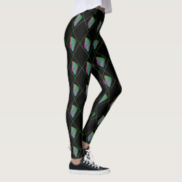 Quadrate für mehrfarbige Energie Harlequin-Muster  Leggings