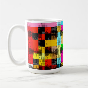 Quadrate Geometrische farbige abstrakte Kunst Kaffeetasse