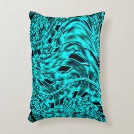 Quadrate gespiegelt in Cyan-Bild Dekokissen