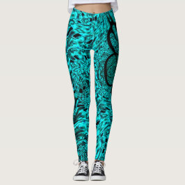 Quadrate gespiegelt in Cyan-Bild Leggings