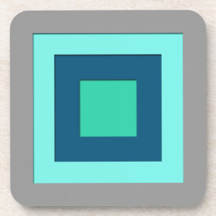 Quadrate in der Mitte des Jahrhunderts - blau & gr Untersetzer