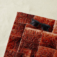 Quadrate mit dunkelroter und hellroter Wandstruktu