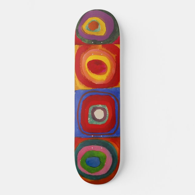 Quadrate mit konzentrischen Kreisen 3 | Kandinsky  Skateboard (Vorderseite)