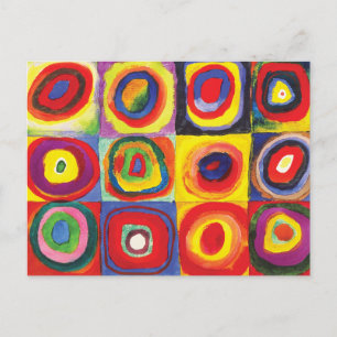 Quadrate mit konzentrischen Kreisen Hiroaki Takaha Postkarte