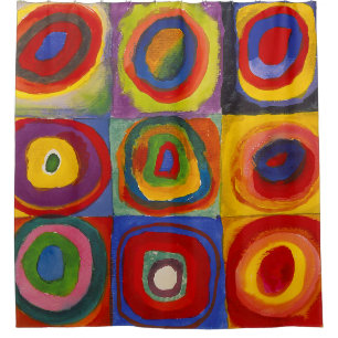 Quadrate mit konzentrischen Kreisen   Kandinsky   Duschvorhang