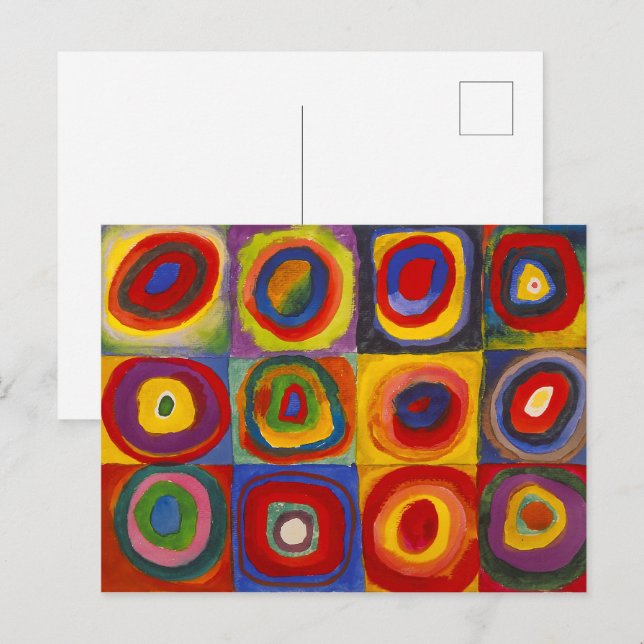 Quadrate mit konzentrischen Kreisen | Kandinsky | Postkarte (Vorne/Hinten)