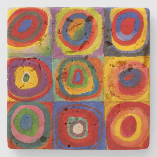Quadrate mit konzentrischen Kreisen   Kandinsky   Steinuntersetzer