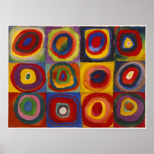 Quadrate mit konzentrischen Kreisen Poster (Vorne)