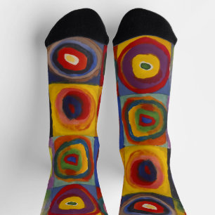 Quadrate mit konzentrischen Kreisen Socken