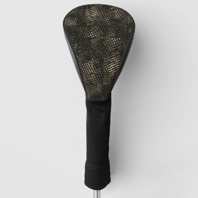 Quadrate mit Kratzern oder dunkelbraunen Würfeln Golf Headcover (Vorderseite)