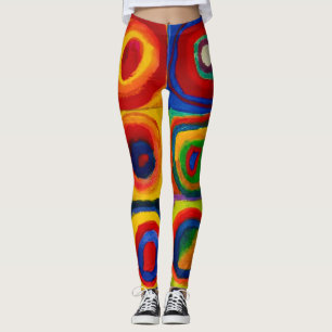 Quadrate mit Kreisen, Abstrakt, Wassis Kandinsky Leggings