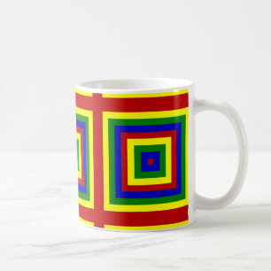 Quadrate mit Primärfarben Kaffeetasse