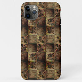 Quadrate mit runden Formen, die das Holzrelief sim Case-Mate iPhone Hülle