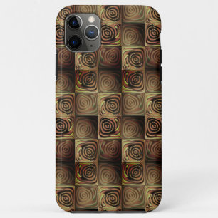 Quadrate mit runden Formen, die das Holzrelief sim Case-Mate iPhone Hülle