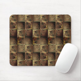 Quadrate mit runden Formen, die das Holzrelief sim Mousepad