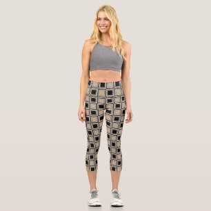 Quadrate-Muster Capri Leggings