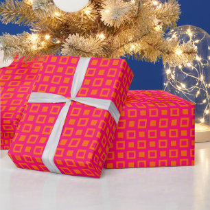 Quadrate und Kästchen Muster DIY Farben Rasp Rosa Geschenkpapier
