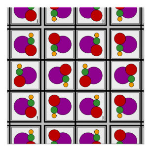Quadrate und Kreise Abstract Poster