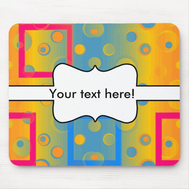Quadrate und Kreise abstrakte Gestaltung Mousepad (Vorne)