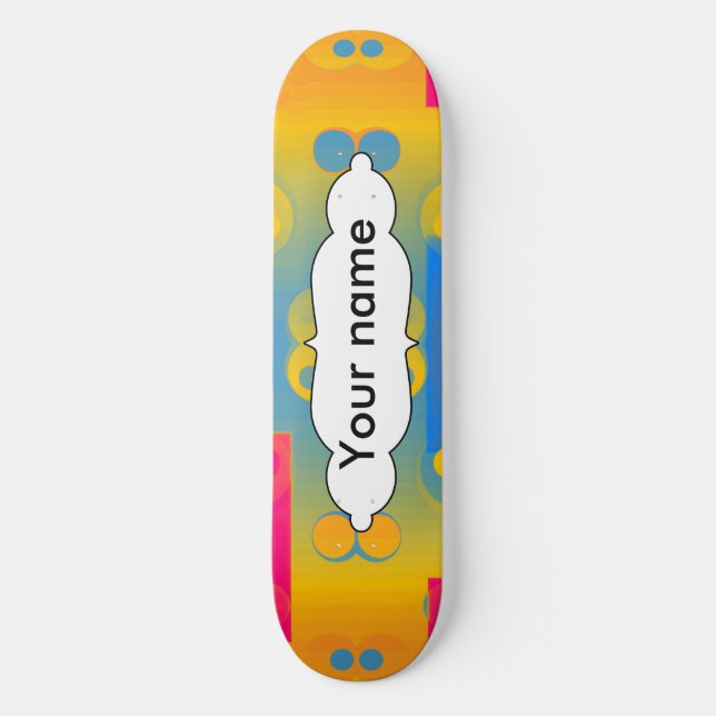 Quadrate und Kreise abstrakte Gestaltung Skateboard (Vorderseite)