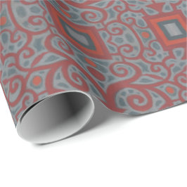 Quadrate und Spitzen, arabesque Muster, graue Terr Geschenkpapier