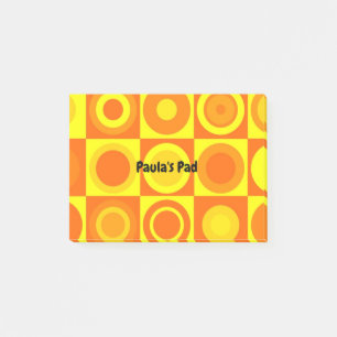 Quadrate von Funky Retro Orange Yellow Circles Post-it Klebezettel
