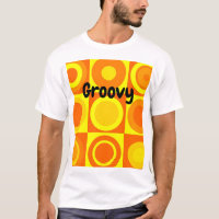 Quadrate von Funky Retro Orange Yellow Circles