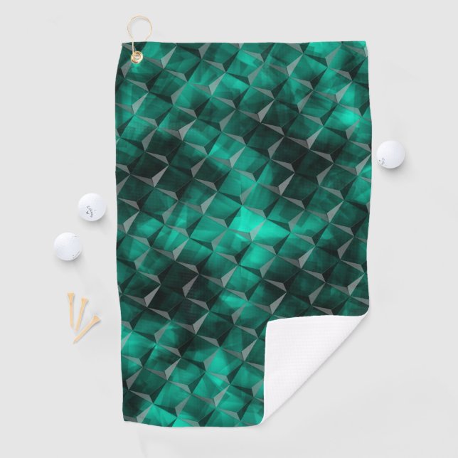 Quadrate zu Dreiecken in einer smaragdfarbenen Far Golfhandtuch (Insitu)