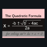 Quadratic Formula Math Poster<br><div class="desc">Quadratic Formula Math Poster. For more math posters visit: www.zazzle.com/mathposters*</div>