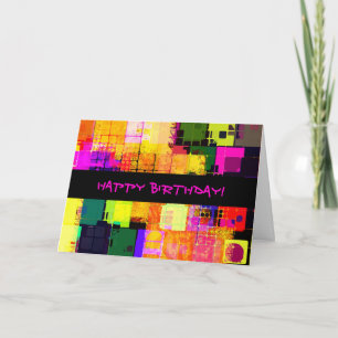 Quadratisch Geometrischer Alles Gute Zum Geburtsta Karte