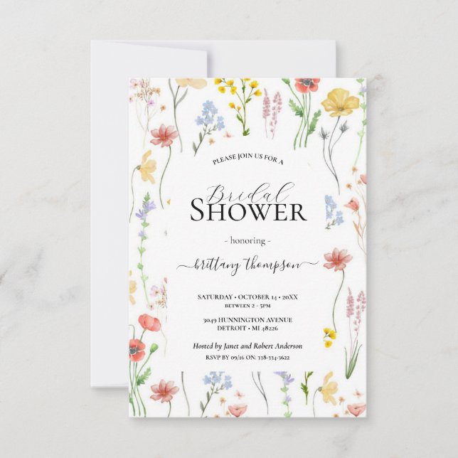 quadratisch, modern und blumengrün, botanisch verl einladung (Vorderseite)