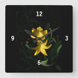 Quadratische Acryl-Gletscher-Lilie-Uhr Wanduhr