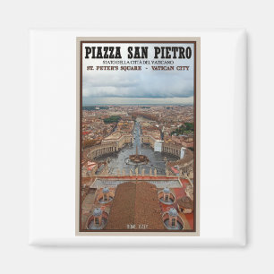 Quadratische Ansicht der Vatikanstadt-- St Peters Magnet