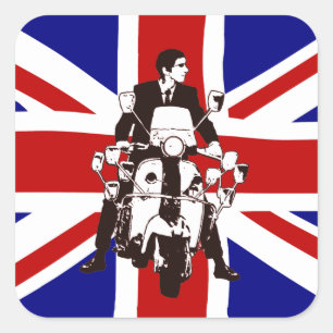 Quadratische Aufkleber des Roller-Reiters UJ 2