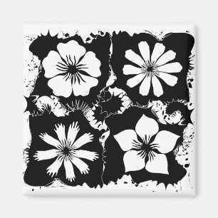 quadratische Blumen Magnet