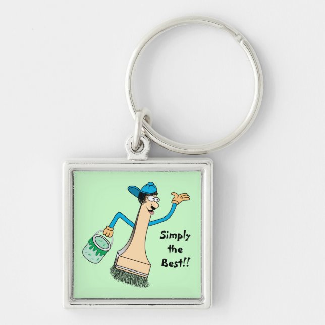 Quadratische erstklassige der schlüsselanhänger (Vorne)