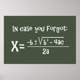 Quadratische Formel-Erinnerung Poster
