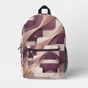 Quadratische Formen AI-Kunst Bedruckter Rucksack