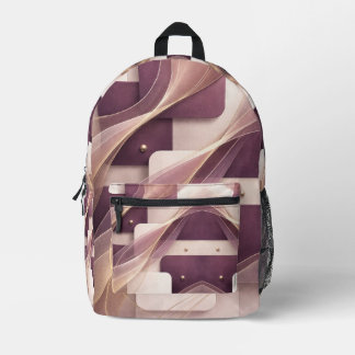 Quadratische Formen AI-Kunst Bedruckter Rucksack