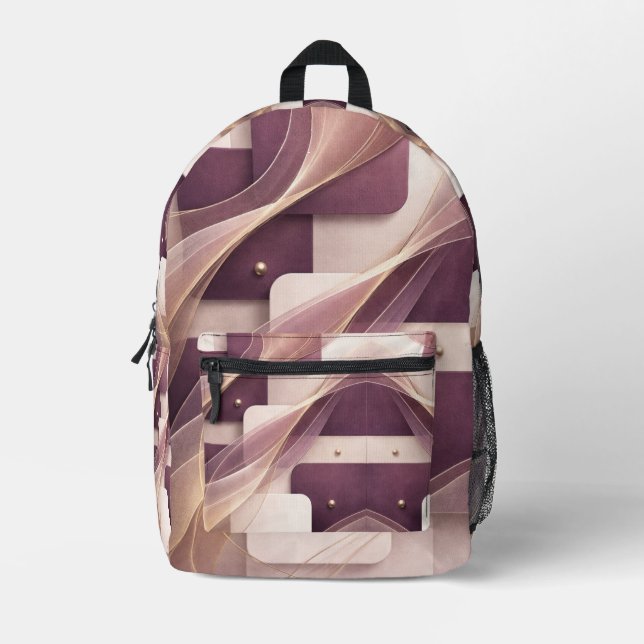 Quadratische Formen AI-Kunst  Bedruckter Rucksack (Vorderseite)