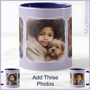 Quadratische Fotocollage Moderne Fliederfarbe C123 Tasse