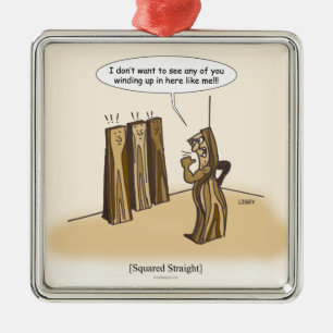 Quadratische gerade Verzierung (Quadrat) Silbernes Ornament