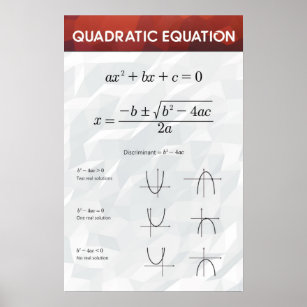 Quadratische Gleichung - Math Poster