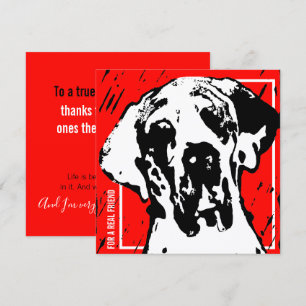 Quadratische Great Dane Freund Rot & Schwarz Linol Einladung