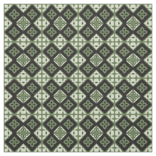 quadratische grüne Textur Kachel klassisches Modeg Stoff (Muster)