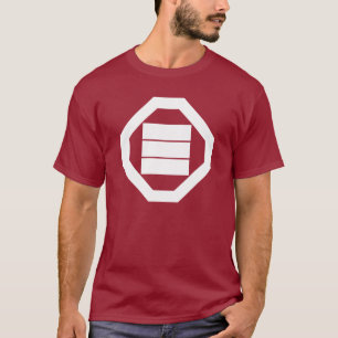 Quadratische Kanji-Zeichen für drei in Oshiki T-Shirt